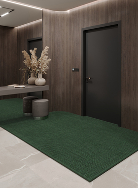 高端定制进门地垫入户门垫防滑玄关脚垫家用可裁剪门口垫子墨绿色