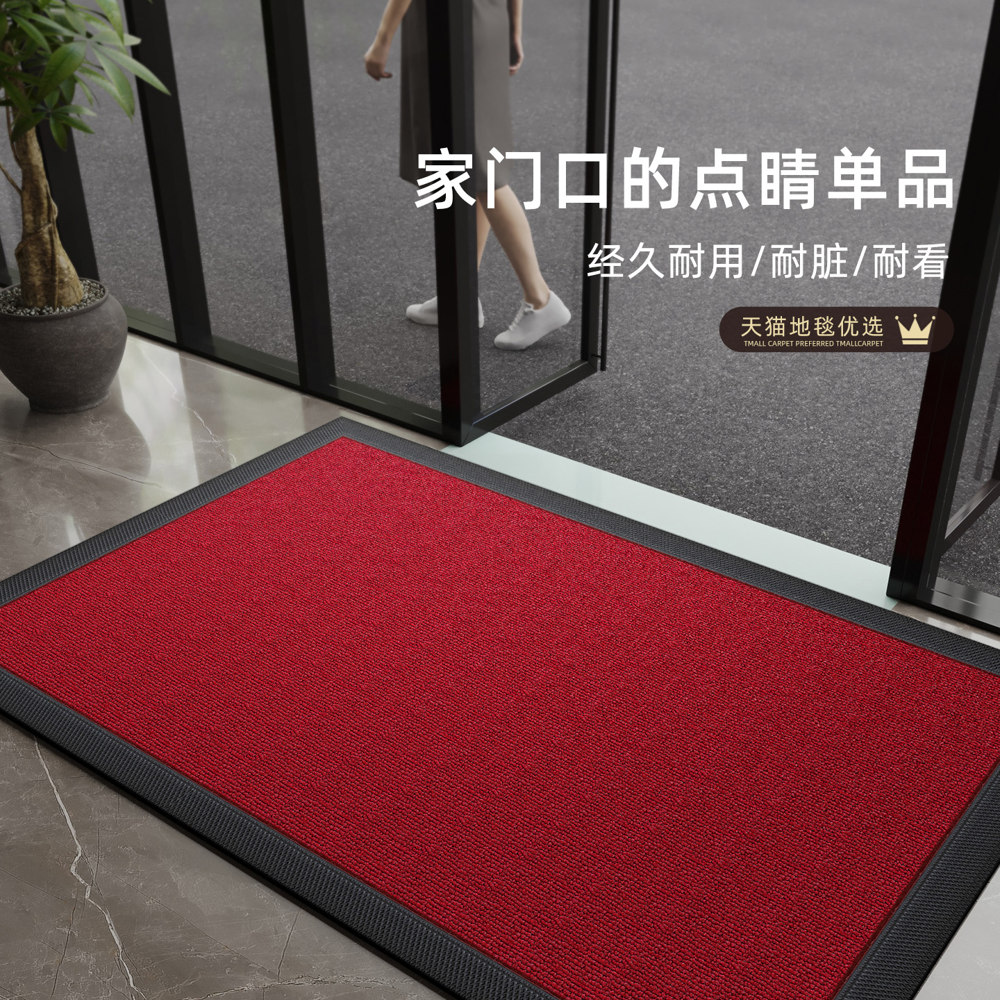 入户门垫门口玄关防滑耐脏脚垫家用室外进门蹭土地垫免洗可擦地毯