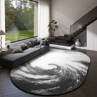 圆形地毯客厅2025新款现代茶几毯轻奢卧室床边毯阳台家用地垫免洗