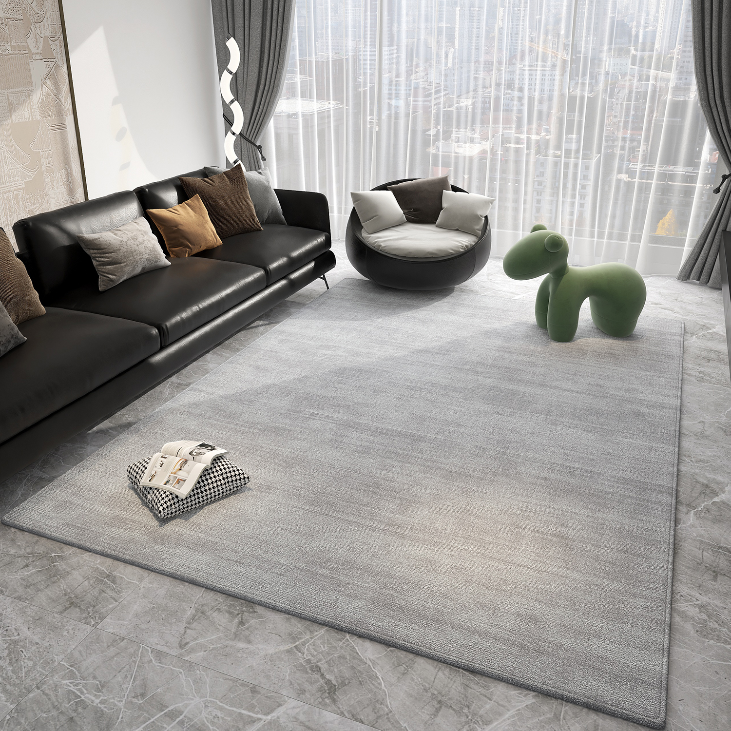 家用卧室床边地毯客厅2025新款高级感免洗入户门垫大面积茶几地垫