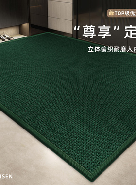 绿色入户门地垫大门门口耐脏防滑垫室内玄关轻奢高级刮沙除尘脚垫