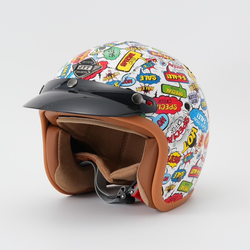 3C儿童电动摩托车头盔男女孩卡通宝宝可爱骑行半盔电瓶车安全帽