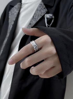 拉丝闭口食指戒指环2024年新款