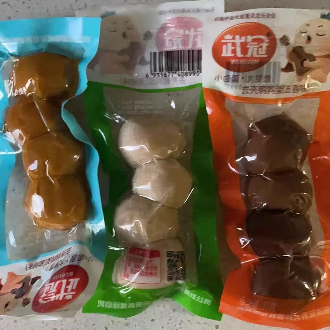 武冠鹌鹑蛋去皮五香盐焗泡椒卤味熟食即食小零食泡面搭档休闲零食