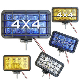 LED汽车射灯高亮4X4改装 饰 吉普越野SUV金刚车顶灯护杠5寸方灯装