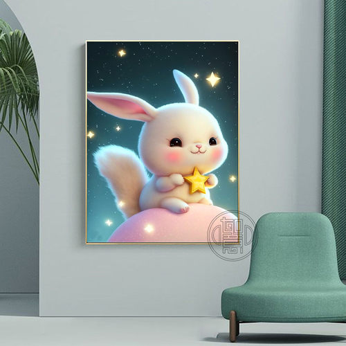 钻石画满钻卡通兔子粘钻画