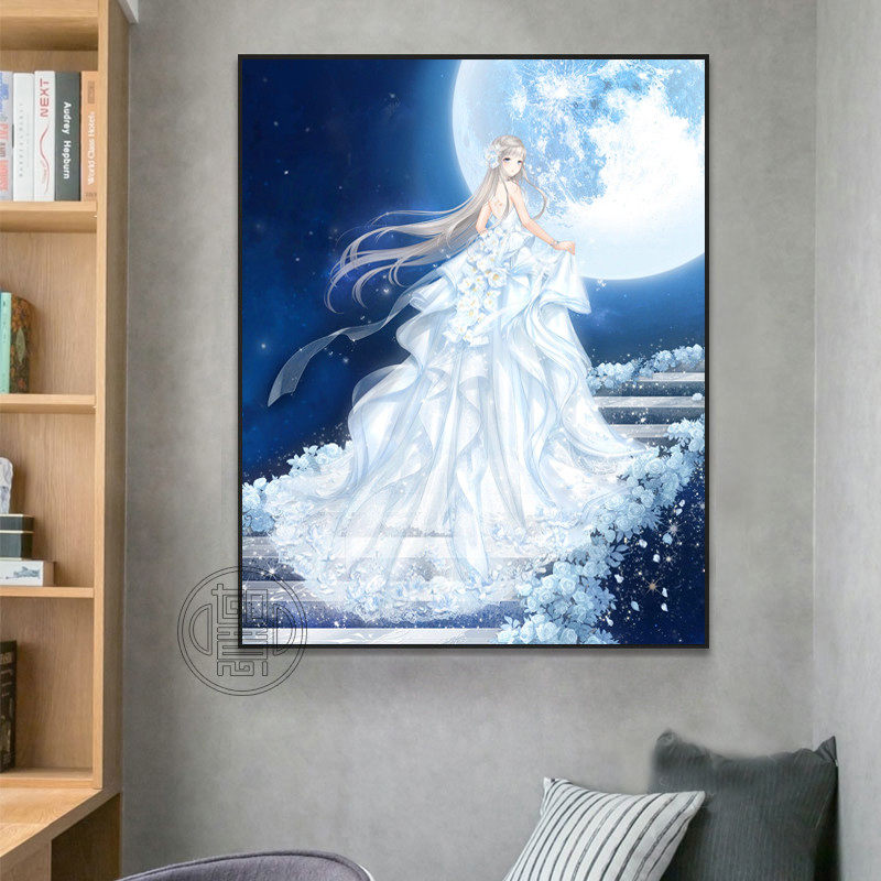 5d钻石画满钻卡通婚纱女孩贴钻十字绣砖石手工diy制作卧室钻石绣