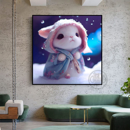钻石画满钻可爱兔子砖石贴画