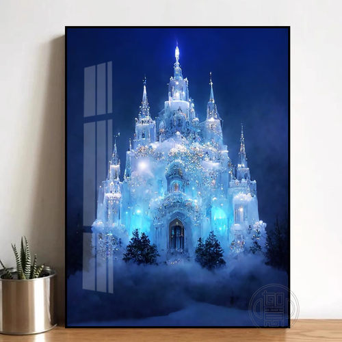 钻石画满钻公主城堡贴钻画