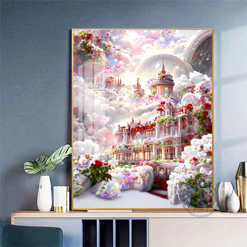 钻石画满钻梦幻城堡花园