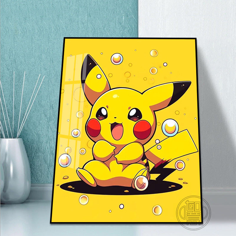 钻石画儿童手工diy粘钻画皮卡丘卡通动物学生点钻十字绣满钻小幅