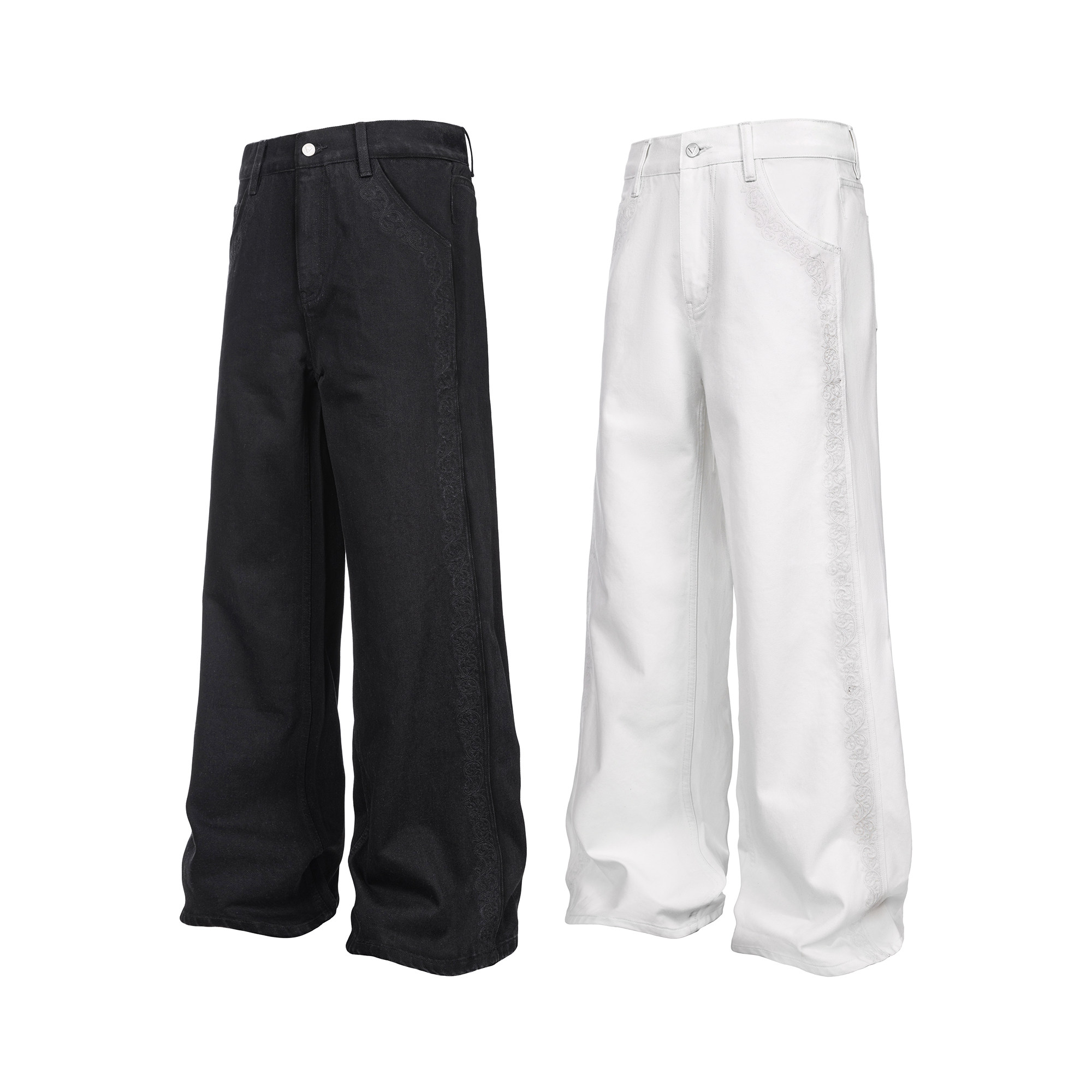 Casoulty Embroidered Jeans/雕花牛仔裤 Baggy版型 垂感老钱风