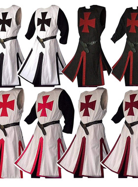 男士中世纪十字军演出服骑士外套 斗篷文艺复兴战士cosplay勇士装