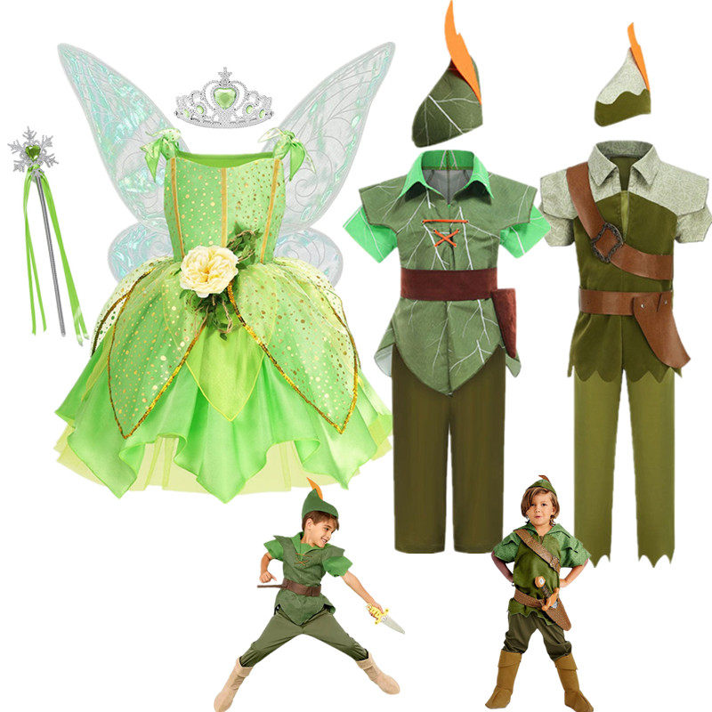 六一儿童节演出花仙子小叮当公主裙绿色小精灵小飞侠cos表演服装