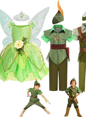 六一儿童节演出花仙子小叮当公主裙绿色小精灵小飞侠cos表演服装