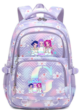 猎魔女团周边字母印花时尚双肩包校园韩版中小学生书包