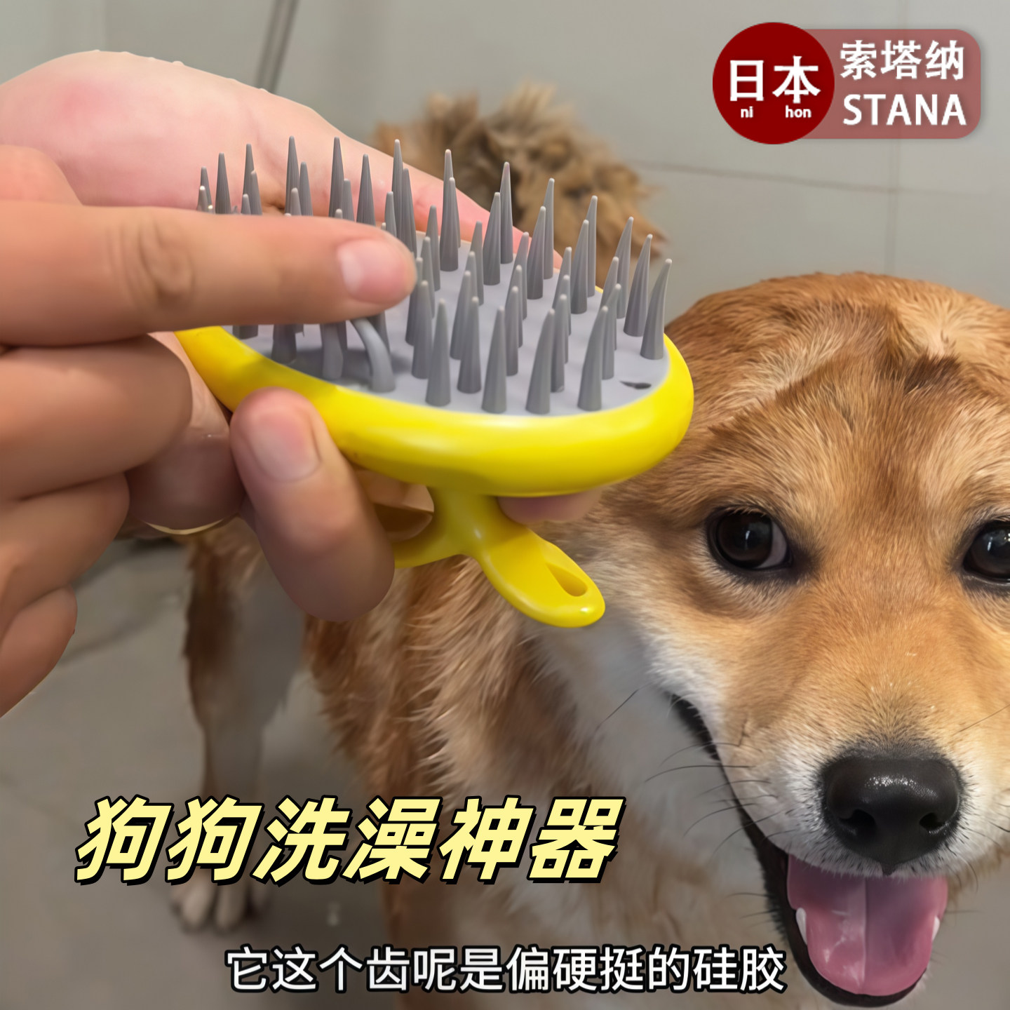 日本小狗狗洗澡刷子大型宠物