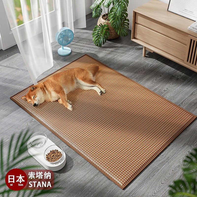 日本狗狗凉席夏季降温睡垫防撕咬狗垫子耐抓耐磨四季通用宠物冰垫