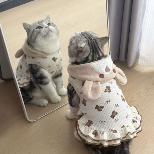 保暖猫咪马甲！带小耳朵超可爱！