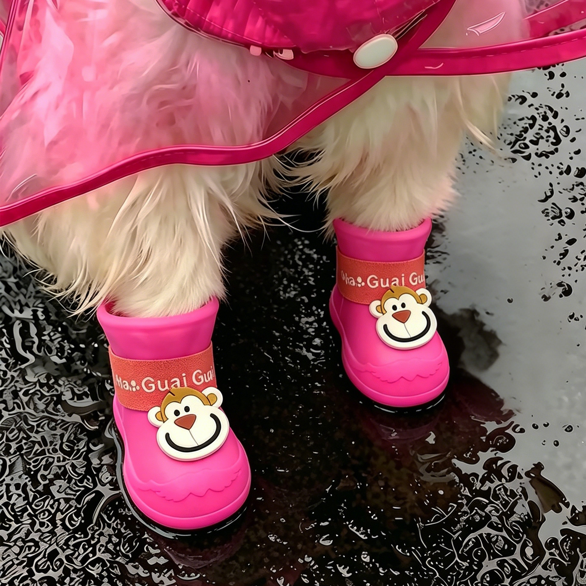 狗狗鞋子小狗雨鞋小型犬夏季外出防水防脏鞋套宠物脚套软底甩不掉