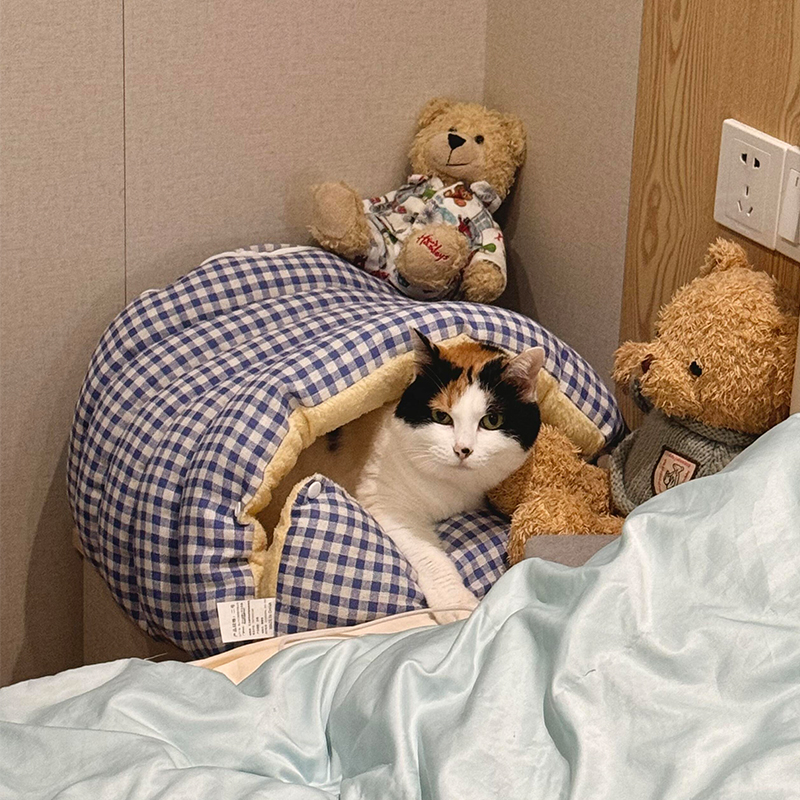 冬天保暖封闭式安全感可拆洗猫窝