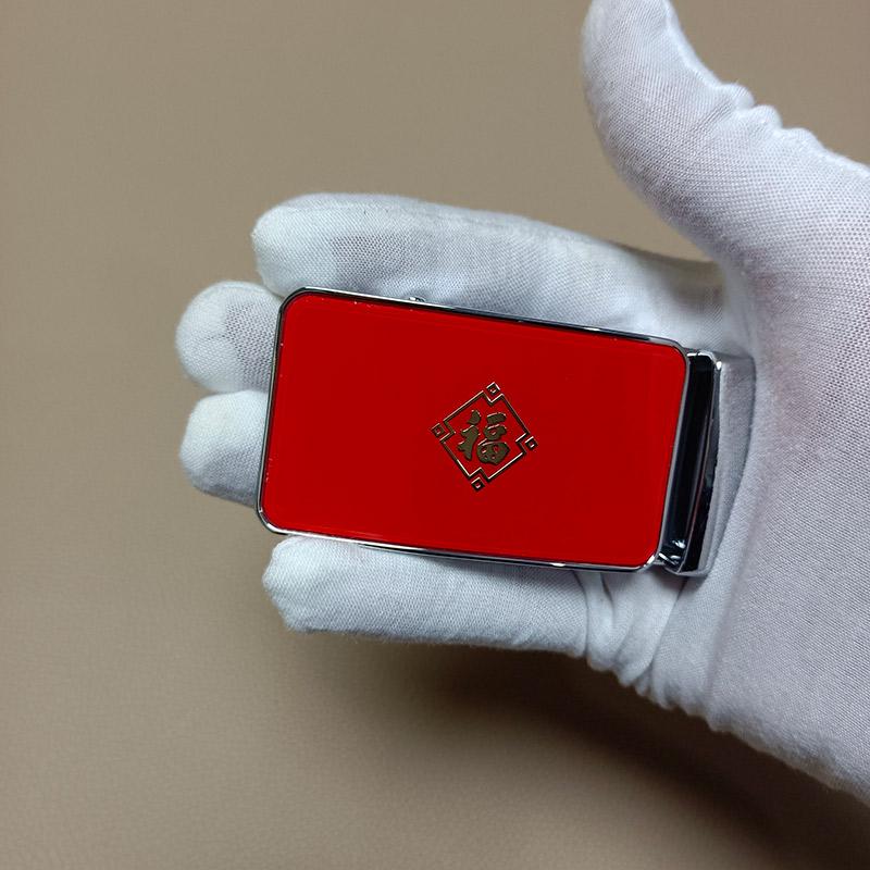 大红色自动扣头3.5CM中青年新款