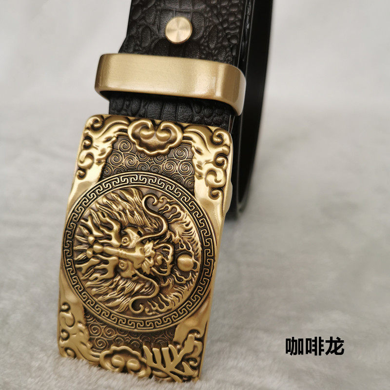 tg头层牛皮皮带中青年鳄鱼
