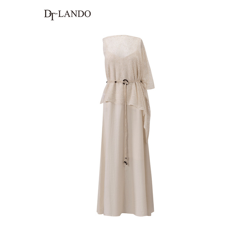 DTLANDO/商场同款26夏季新品不对称单肩系带收腰上衣吊带裙套装女