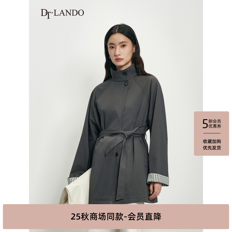 DTLANDO/商场同款25秋新品女装时尚显瘦气质中长款风衣外套