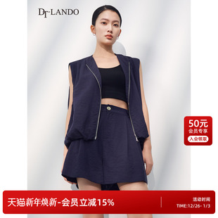 轻薄无袖 外套配宽松短裤 女装 DTLANDO 套装 25夏新品 时尚 商场同款