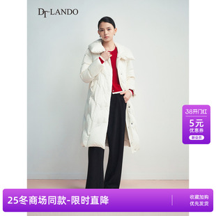 DTLANDO/商场同款冬季新品女装时尚宽松翻领鸭绒长袖羽绒服