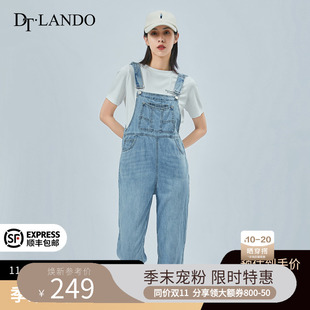 DT·LANDO牛仔背带裤夏季女2022新款网红ins超火设计感小众遮肉