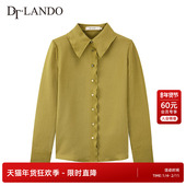 通勤职业韩版 DTLANDO衬衫 女长袖 百搭金属扣淑女气质上衣