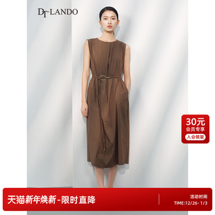 商场同款 优雅气质圆领无袖 25夏新品 休闲法式 连衣裙 时尚 DTLANDO