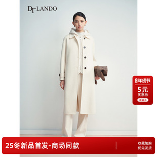 DTLANDO/商场同款25冬新品女装优雅中长款含羊毛双面呢大衣外套