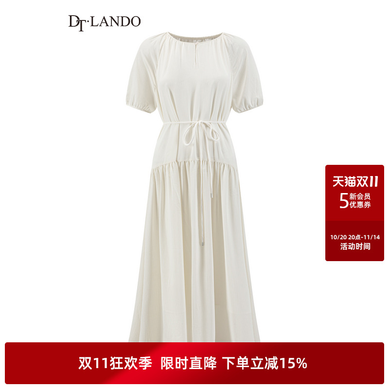 DTLANDO/商场同款25夏新品法式女装连衣裙淑女风温柔感中长款裙子