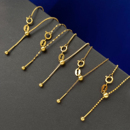 不掉色针式 万能链18K金盒子链蛇骨链穿珠链女可调节防脱锁骨项链