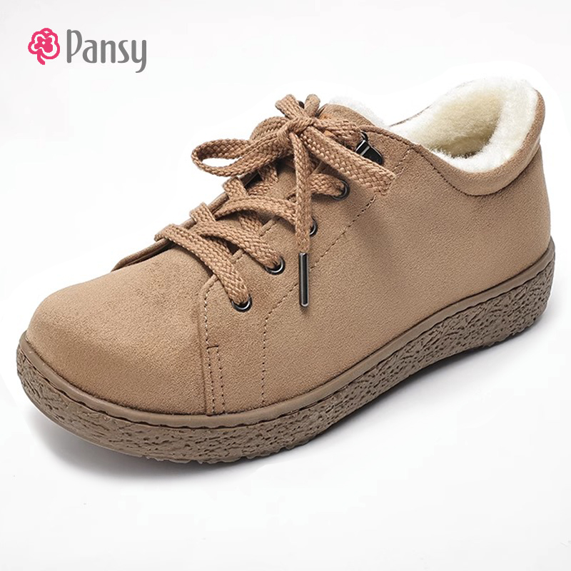 pansy加绒保暖羊毛棉鞋