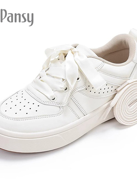 Pansy日本小白鞋盼喜女鞋休闲运动盼洁板鞋白色简约轻便透气舒适