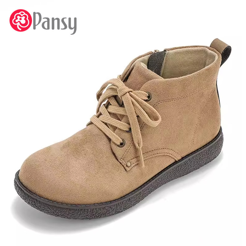 Pansy盼喜短靴女秋单靴新款休闲百搭秋冬季平底高帮鞋拉链靴子,女鞋,时装靴,淘宝优惠券,粉丝福利购,淘宝优惠卷