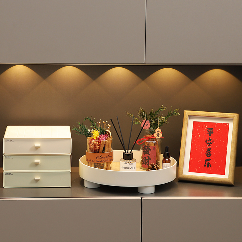 入户进门玄关新家装饰品摆件客厅家居肉桂生财摆设放钥匙收纳托盘