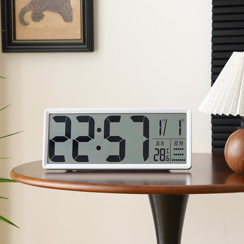 现代简约大屏LED电子显示时钟摆台式闹钟客厅高颜值家居好物装饰