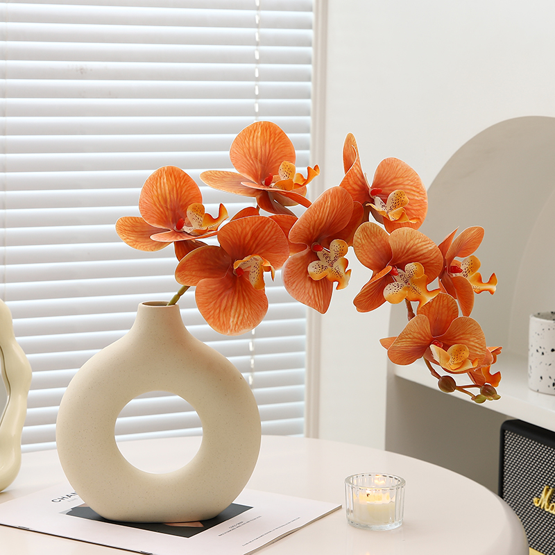 蝴蝶兰仿真花摆设花瓶小众高级感假花客厅玄关花艺装饰品摆件轻奢