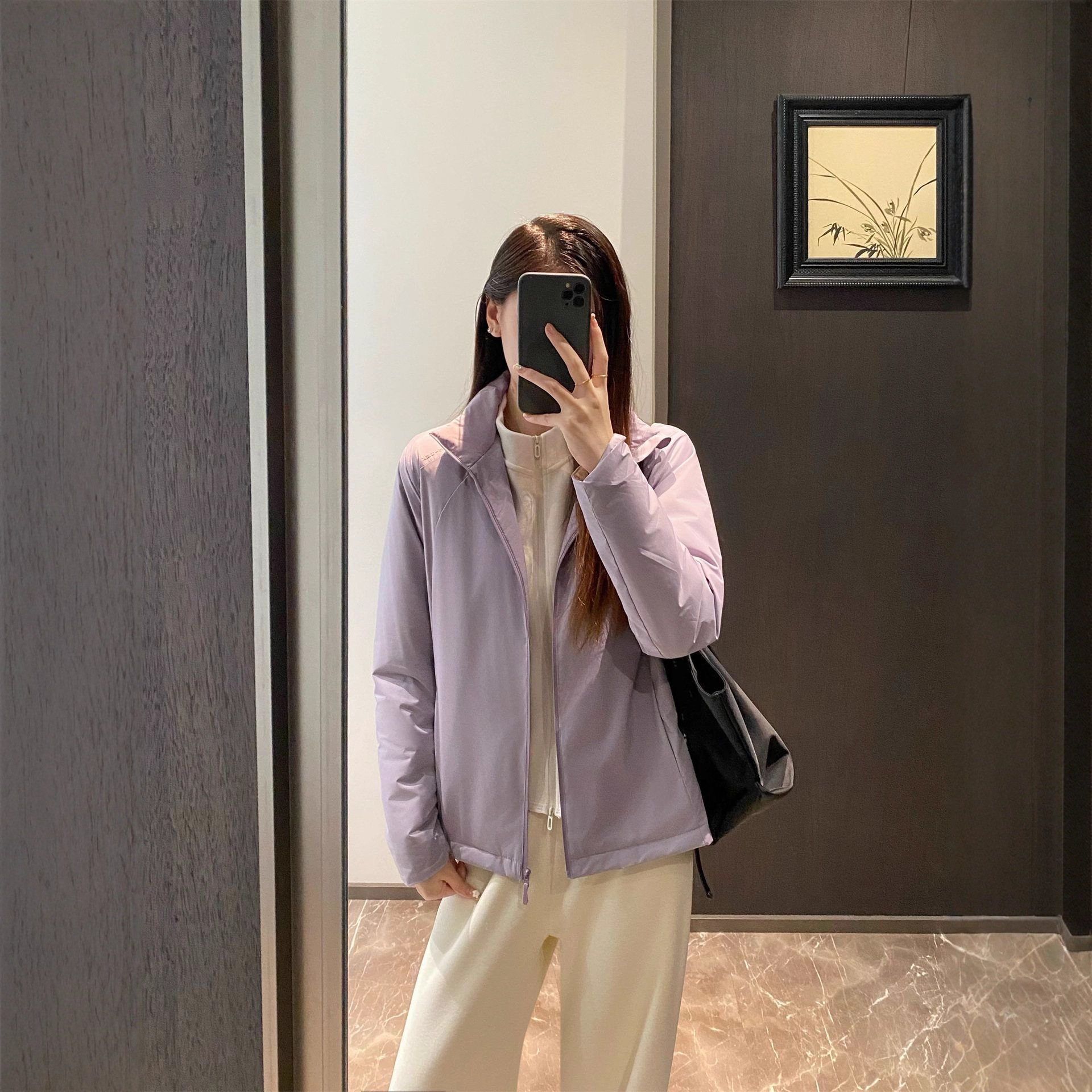 零压感！户外轻暖防水软壳冲锋衣全羊毛棉服立领夹克外套女秋冬季