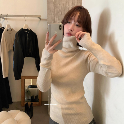 IMISS 秋冬韩系极简风基础款百搭修身显瘦内搭高领针织衫女