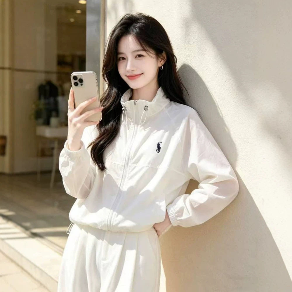 轻薄防晒衣女2026夏季新款立领拉链夹克宽松百搭白色外套防晒服潮