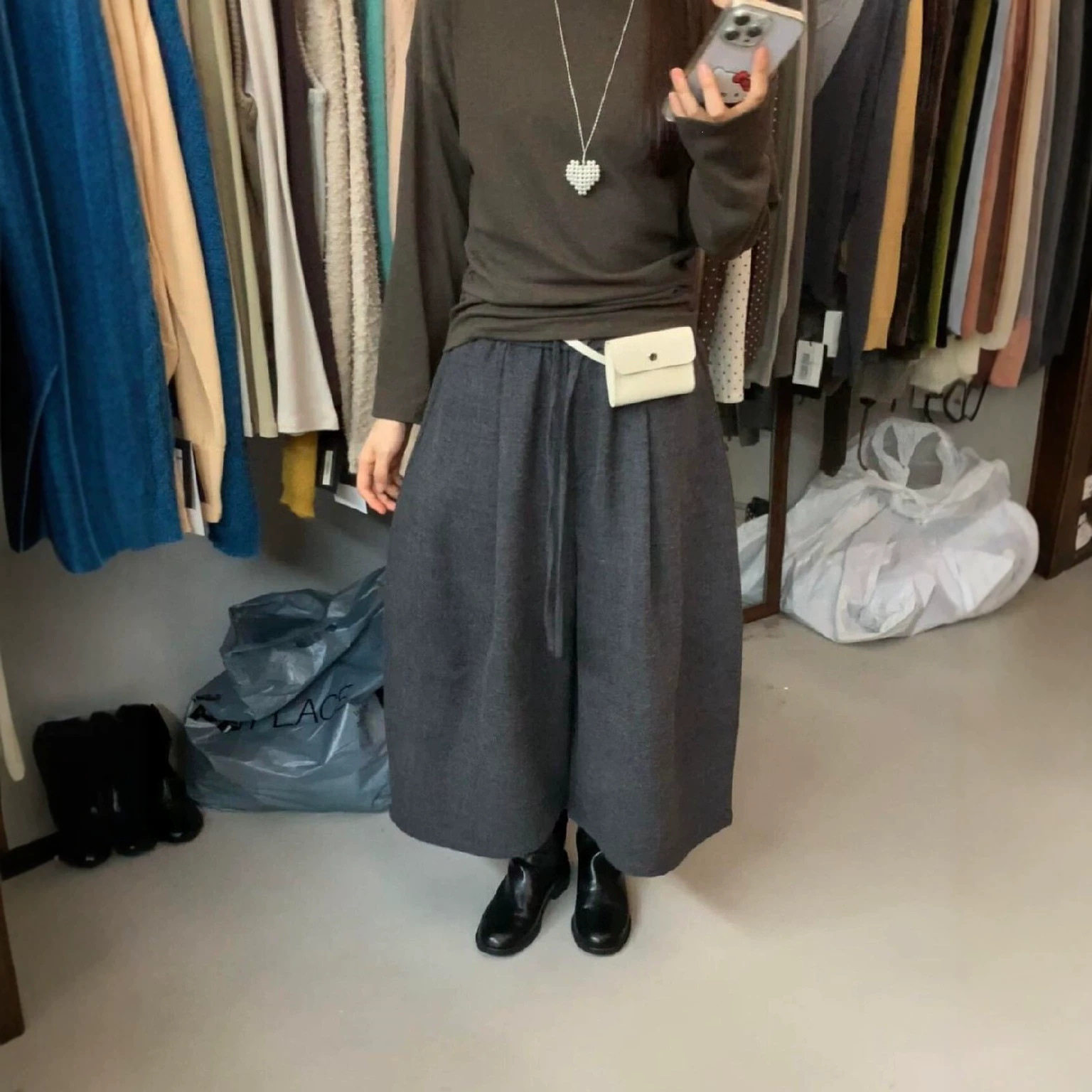 ULOUR/U粒2026秋季韩系慵懒风百搭遮肉显瘦八分气球休闲裤女67205