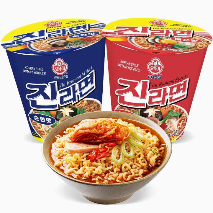 韩国进口不倒翁芝士拉面62g辣味金拉面方便面杯装泡面速食面桶装