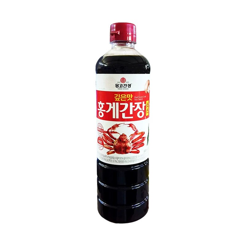 韩国进口梦古红蟹味酱油900ml雪蟹海鲜酱油酱蟹腌虾凉拌调味酱油