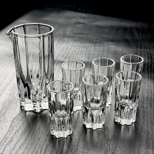 加厚家用创意玻璃小酒杯白酒杯分酒器高颜值高端酒店饭店网红爆款